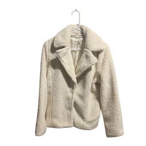 MAX STUDIO Ivory Oversized Teddy Jacket